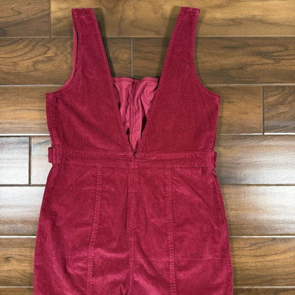 Free People Women's Size 12 Holly Berry Velvet Party Starter Belted Jumpsuit - Picture 9 of 12